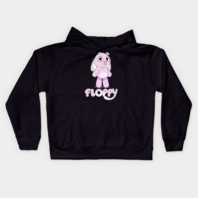 Floppy is bunny rabbit Kids Hoodie by KOMIKRUKII